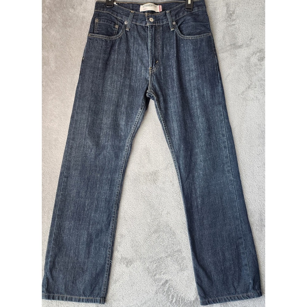 Levi's 505 Straight Fit Jeans Mens 31x30 Dark Indigo Blue Cotton Denim Pants